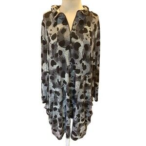 IC by Connie- Black and Gray Midi Dress